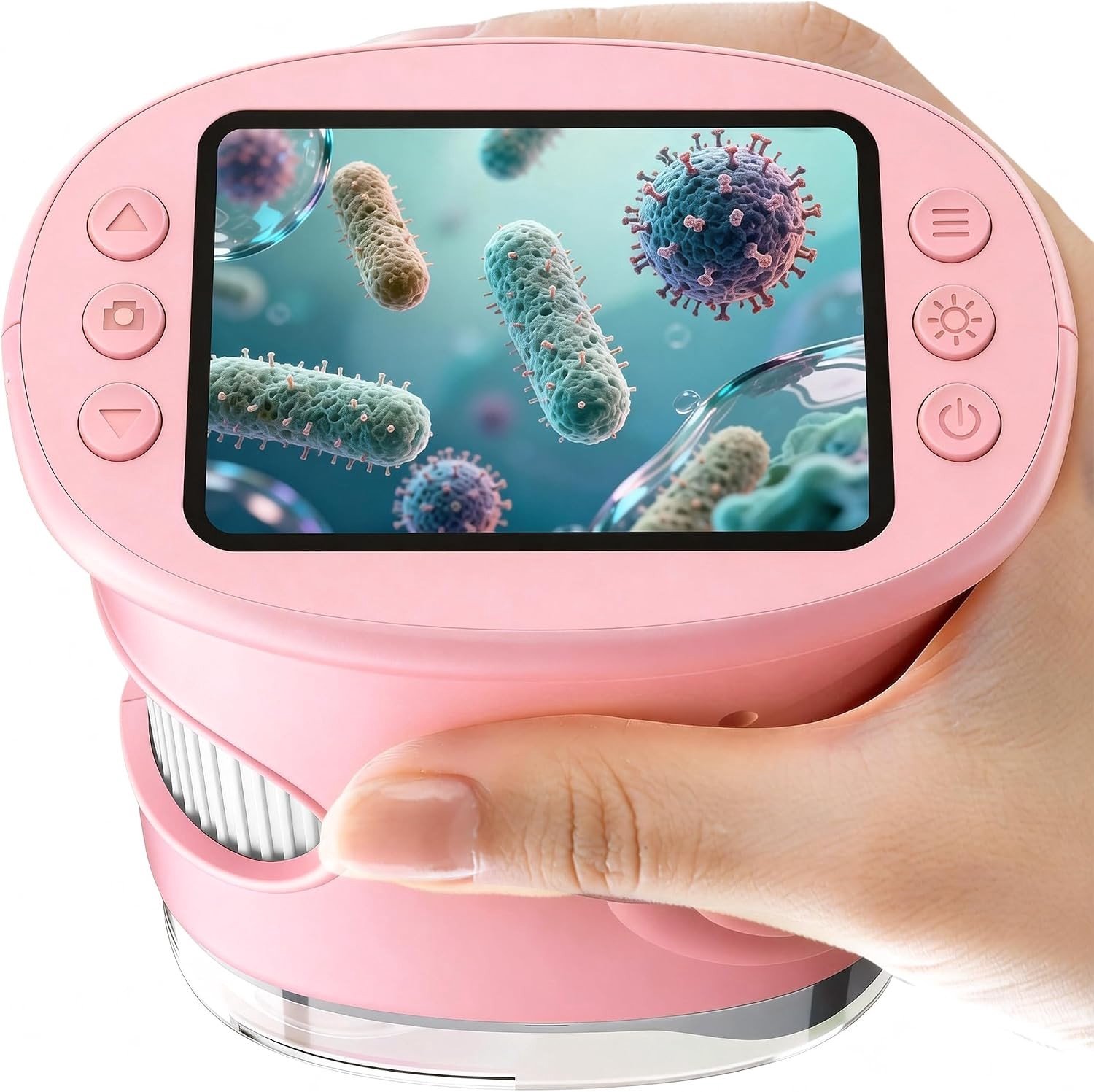 Digitale Microscoop voor Kinderen: Pocket Microscoop met 2.0 Inch IPS Scherm en 8 LED Lampjes - Educatief Speelgoed voor Kinderen van 3-12 Jaar - Mini Vergrootglas voor Tuinactiviteiten en Experimenten