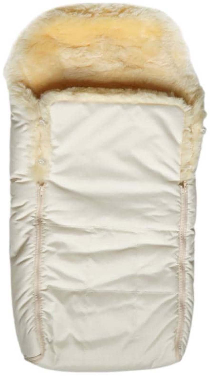 Voetenzak-lamsvel-schapenvacht- kinderwagen- kleur beige / geel medicinaal gelooid