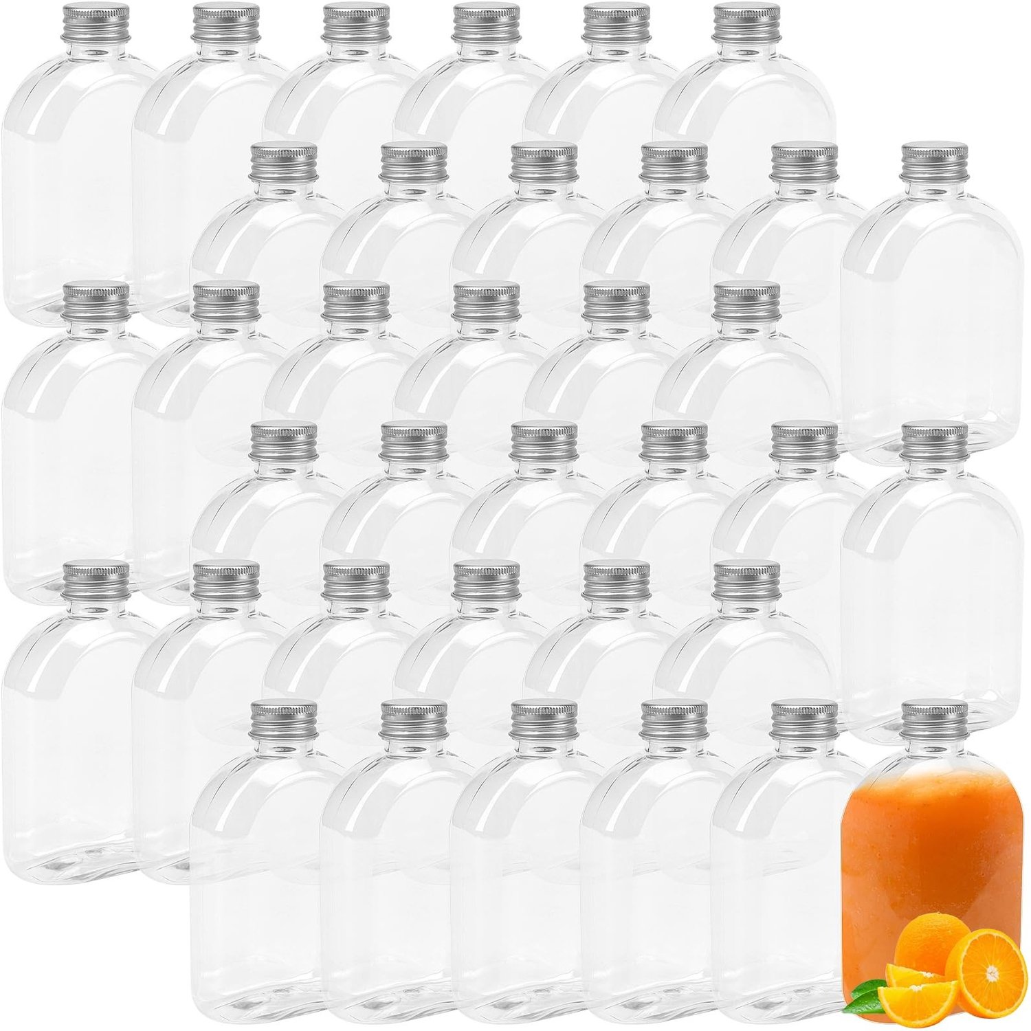Sapflessen 36 stuks - 200 ml - Plastic - Schroefdop - Doorzichtig - Eenvoudig te reinigen - Lekvrije doppen - Drankflessen