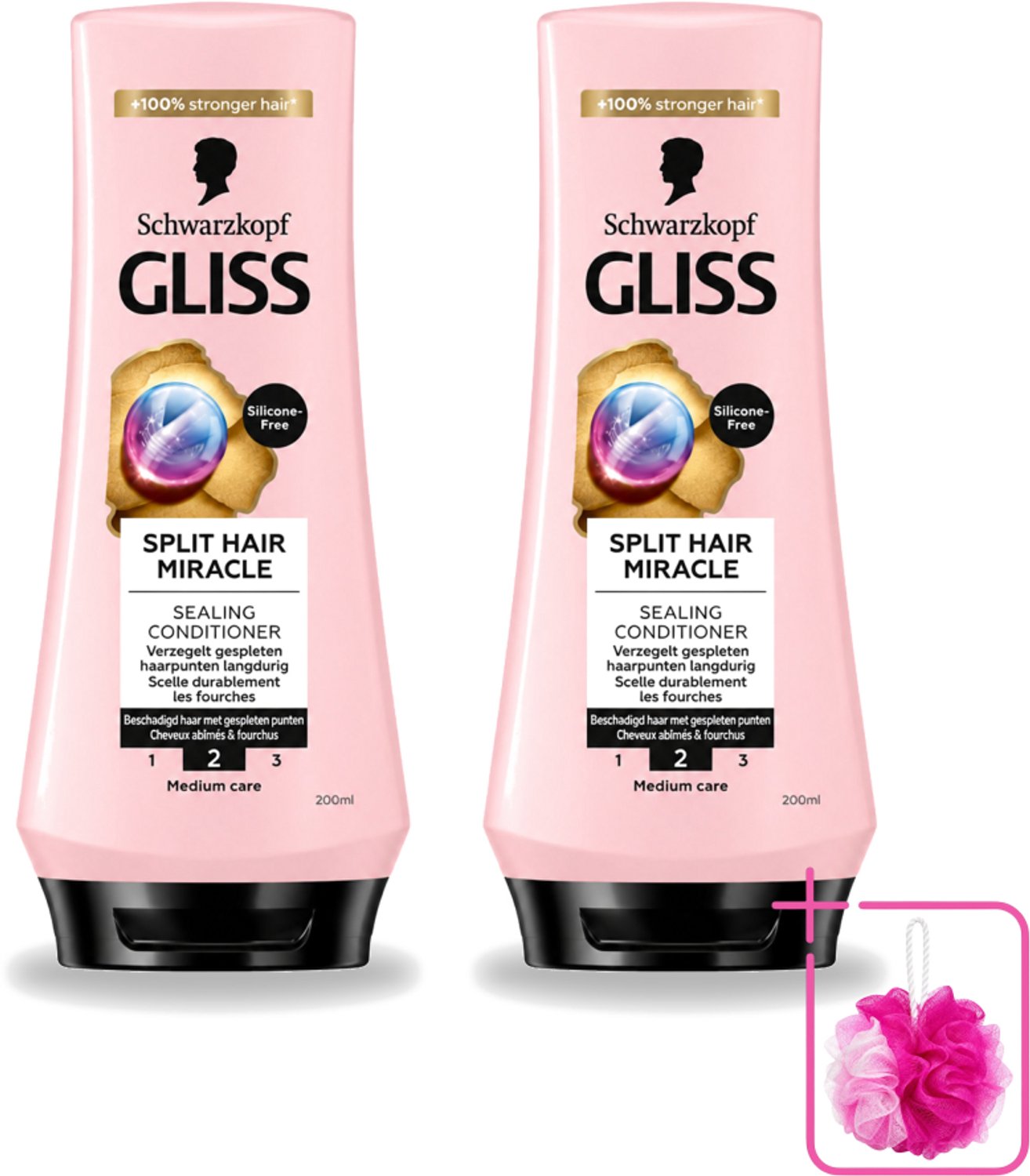 2 x Gliss - Hair Repair - Conditioner Split Hair Miracle tegen Gespleten Haarpunten - 200 ml - Bulkverpakking - Gespleten haarpunten - Douchemop - Haarherstel