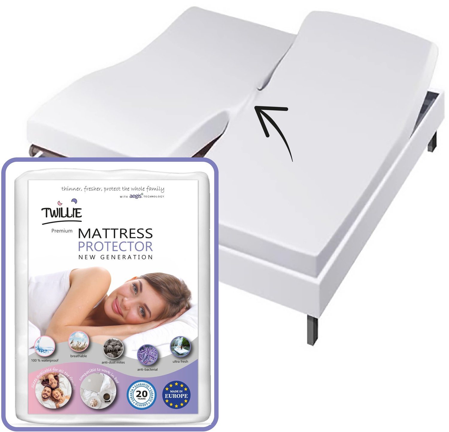 Matrasbeschermer 2x90x190cm - Waterdicht en Ademend