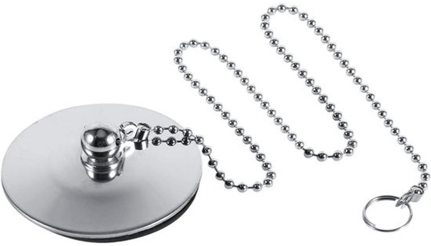 Ronde badplug en gootsteenstop - Met ketting - Universele rubberen afvoerstop