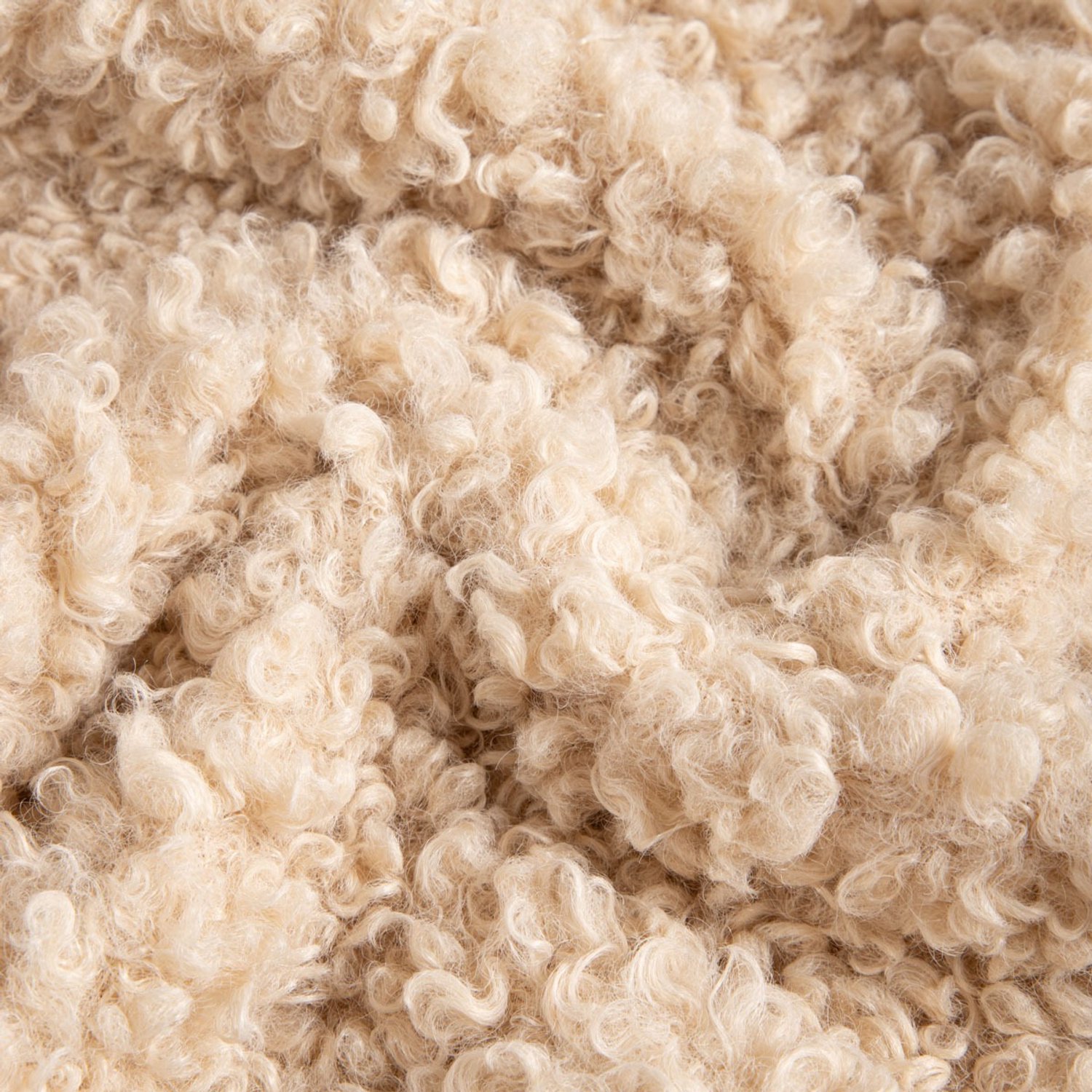 Homla Blanket - SOLANO - beige, made from bouclé fabric with a looped texture - 150x200 cm - 782794