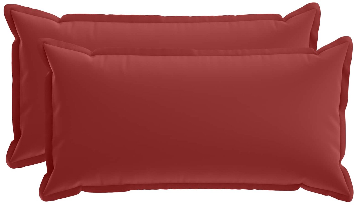 vidaXL Dekenkussen - 2 - st - HOUTEN - Wijnrood - 40 - x - 70 - cm - Polyester