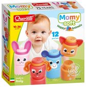 Quercetti Momy Soft bouwset met 12 zachte, geurende dierenblokken voor baby's van 10-36 maanden.