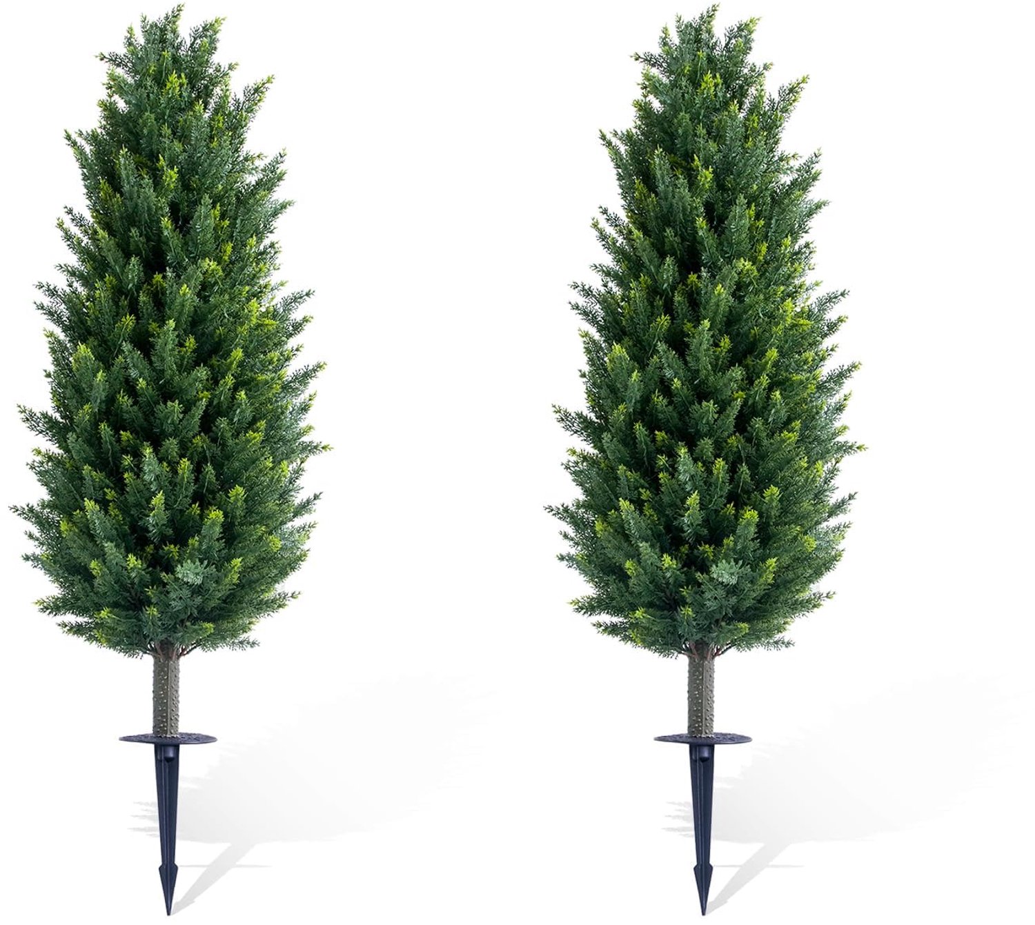 Danky - Kunstmatige topiarybomen met grondpen - 110 cm - Groen - 1 set van 2 stuks
