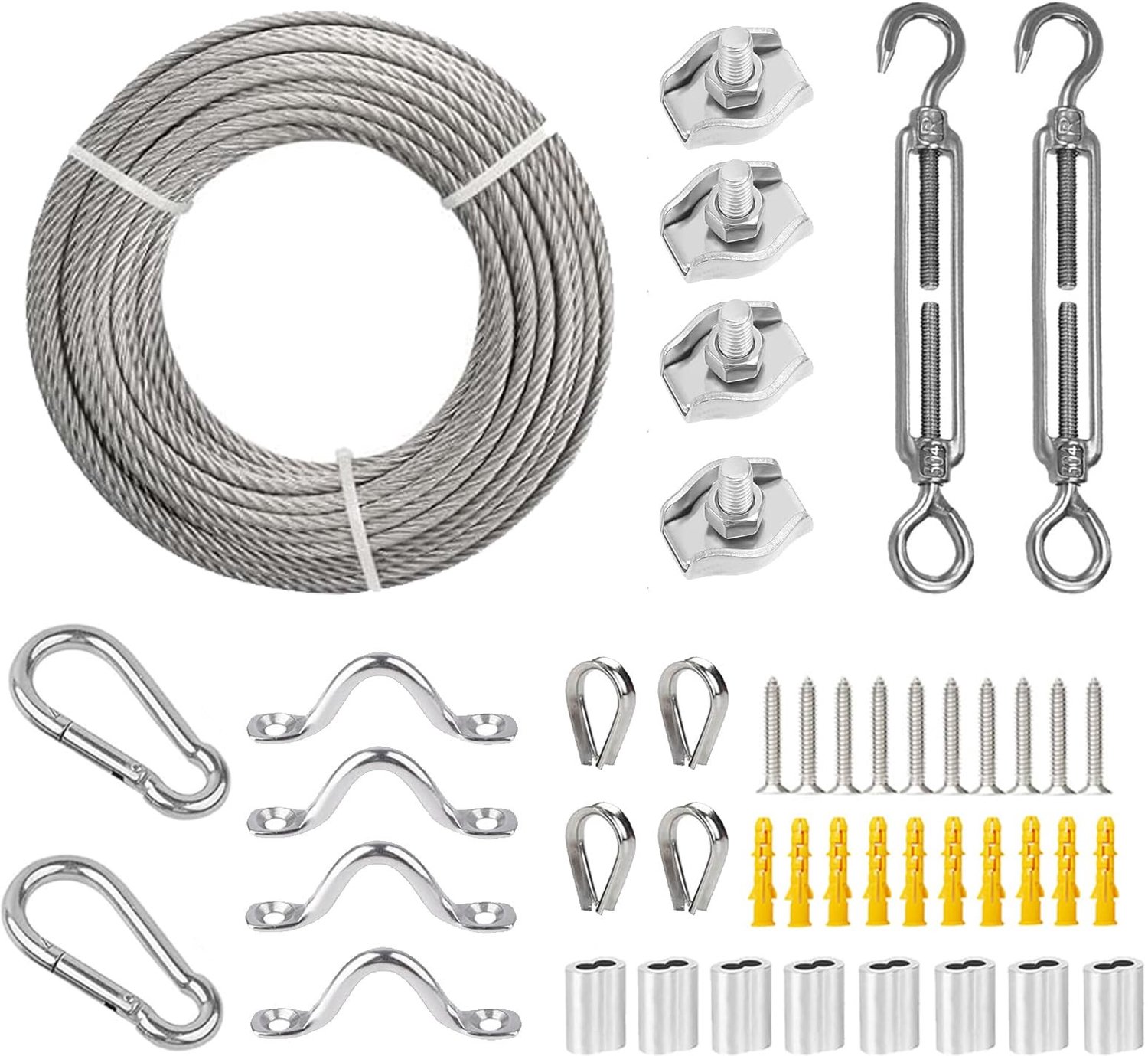 Staalkabelset 30M met Spanslot en Accessoires