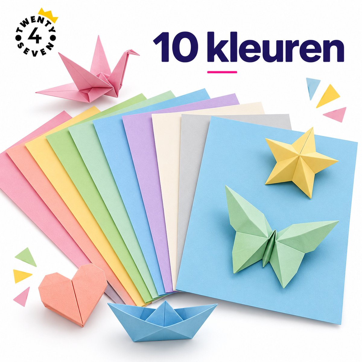 Twenty4seven® Gekleurd Papier A4 - 100 Vellen Origami, Vouwpapier en Knutselpapier - 80 Grams FSC - Surprise Knutselen voor Kinderen - Sinterklaas Cadeau - 20 Projecten — cadeau in Hobby - foto 6