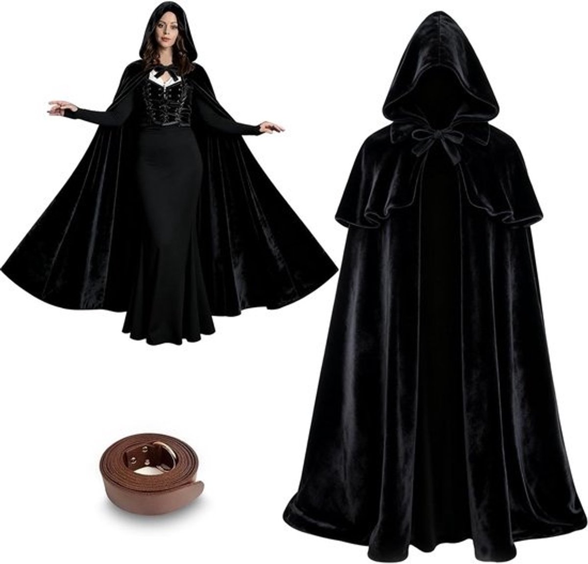 Middeleeuwse Cape met Kap voor Hobbit, Perfect voor Halloween en Cosplay Avonturen