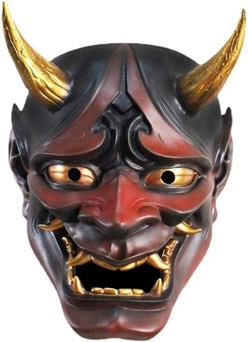 Demonenmasker voor Halloween en cosplay - Japanse samoeraistijl - Uniek en grappig accessoire