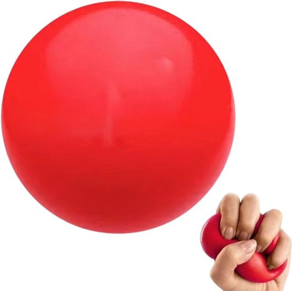 Trainingsbal voor gripkracht - Knijpbal voor vingerversterking - Versterkt de handen - Ergonomisch ontwerp - 50 mm - Rood