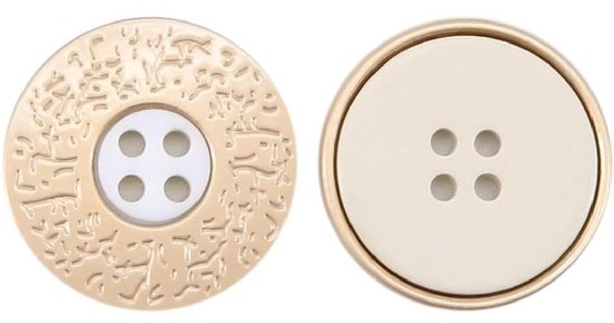10 stuks ronde metalen knopen - 28 mm, met 4 gaten - voor naaien, knutselen en decoratie
