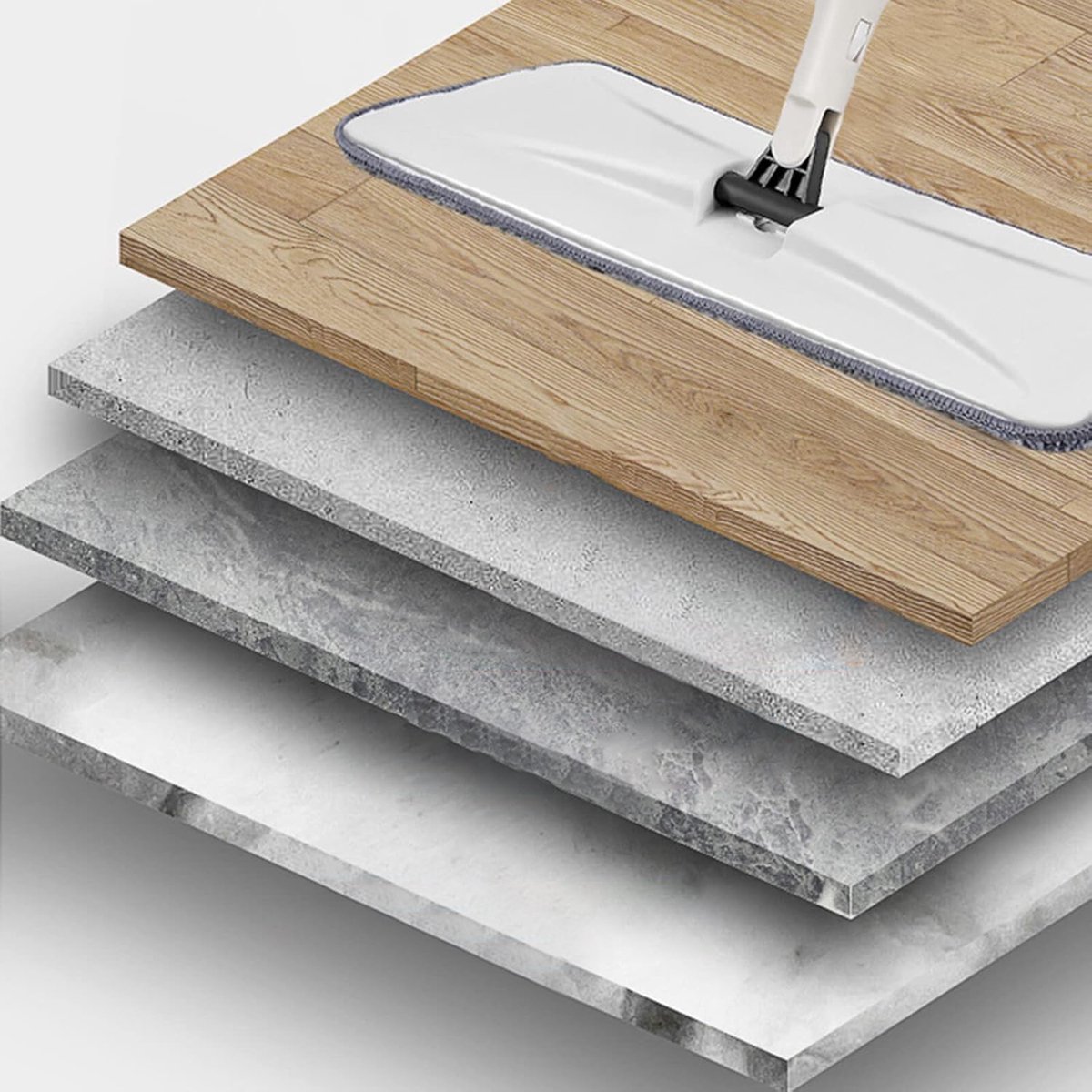 Spray Mop - Alles-In-één Dweilsysteem - Vloerwisser met Spray - Dweilset - Incl. 3 Microvezel Reinigingspads - 360° Draaibare Kop - 350 ml Waterreservoir - Nat & droog - Voor Harde Vloeren – foto 4