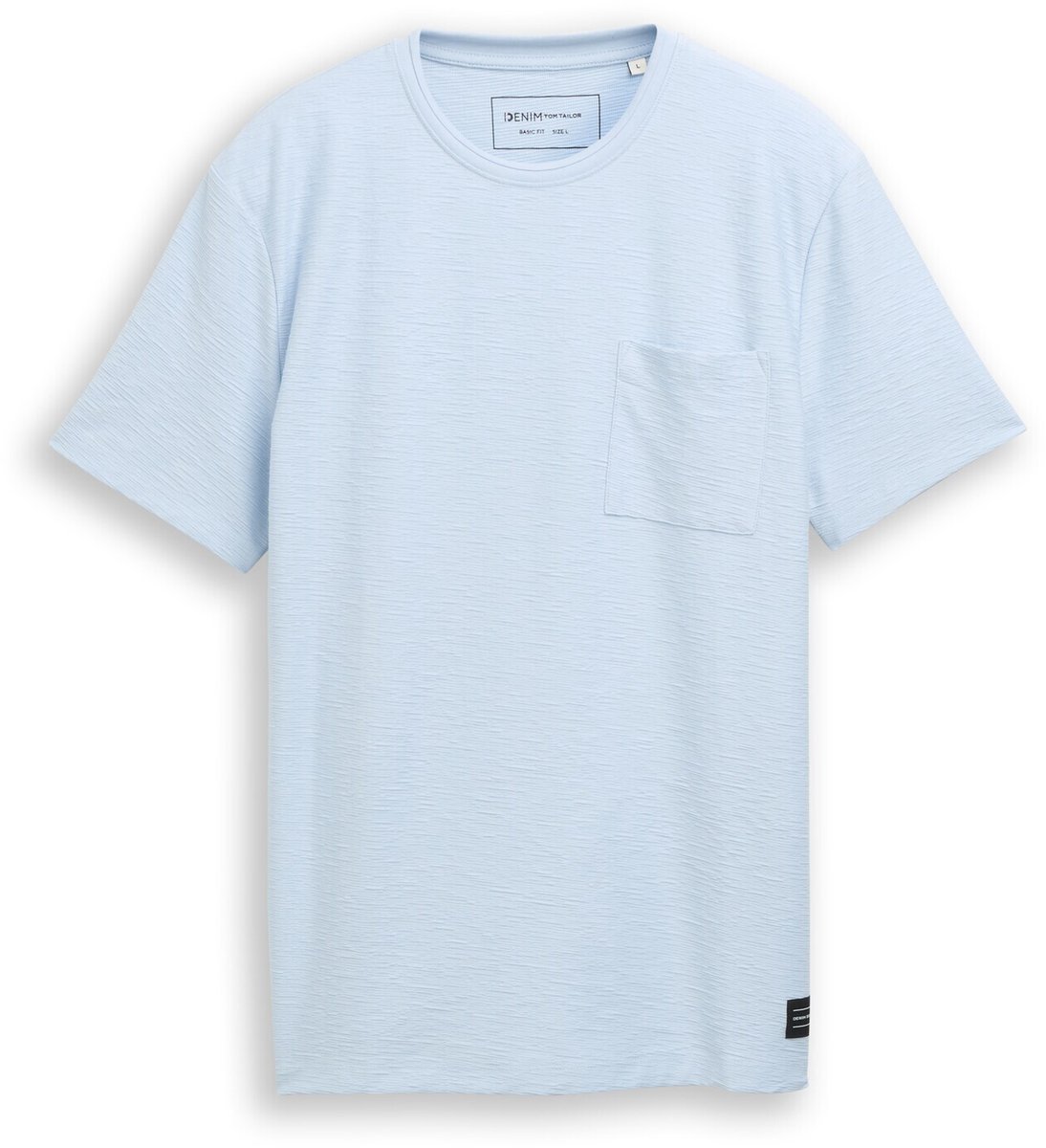 Tom Tailor Denim - T-shirt met borstzak - Maat M - Light Metal Blue