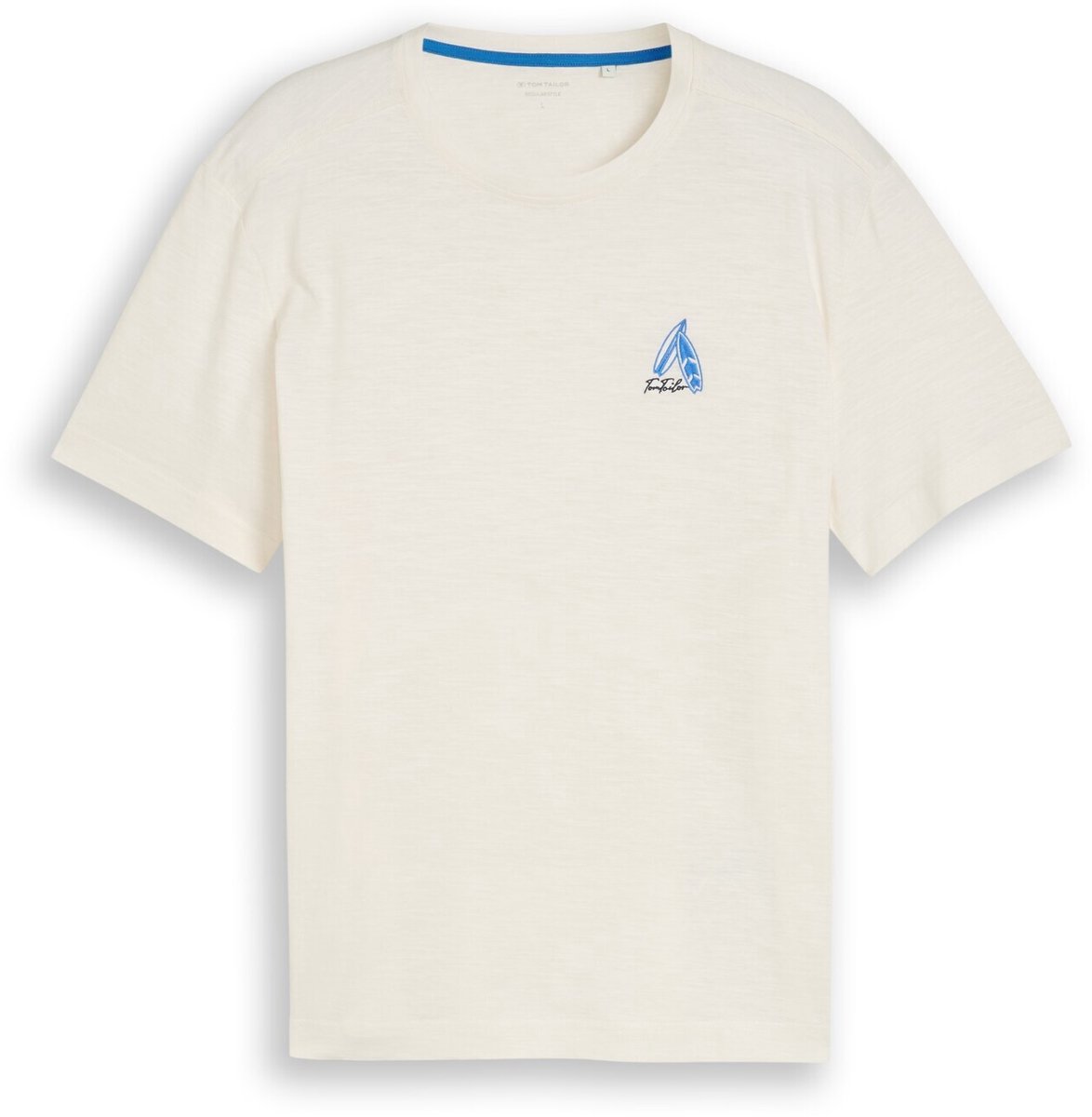 Tom Tailor - T-shirt met borduursel - Maat S - Gardenia White