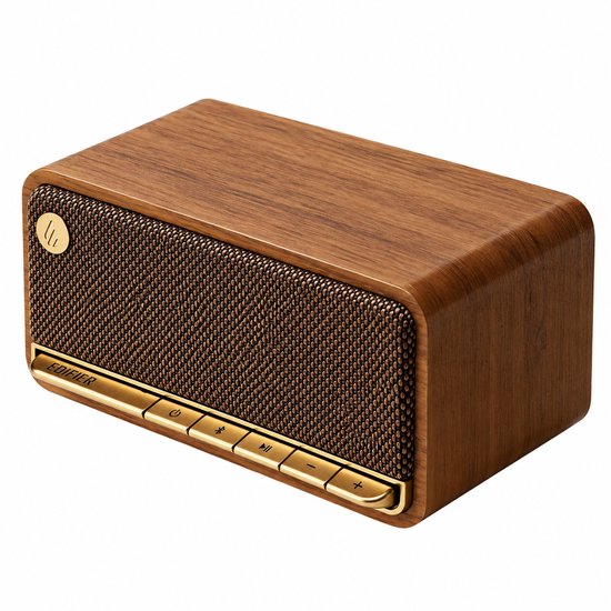 DPLUNIQ Speaker - Box - Speakers - Luidspreker - Bluetooth 5.0 - Vintage - 16,4x8,4x10,8cm - 2500mAh - 20W - Hout - Bruin — afbeelding 2