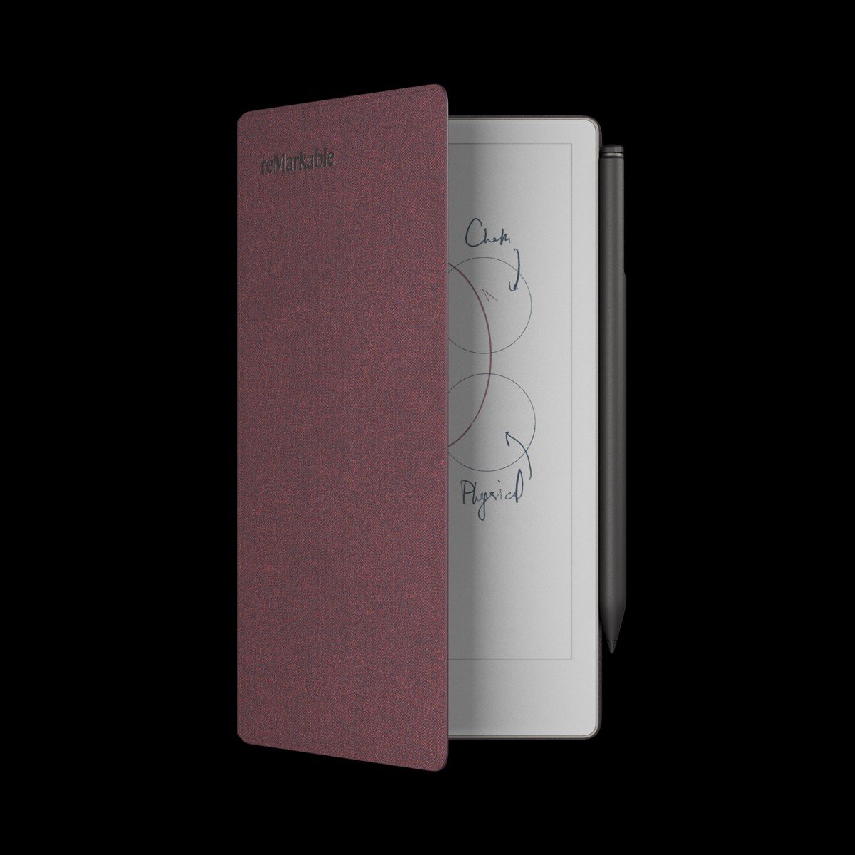 reMarkable Paper Pro met Marker Plus en Burgund Book Folio Hoes - digitaal notitieblok