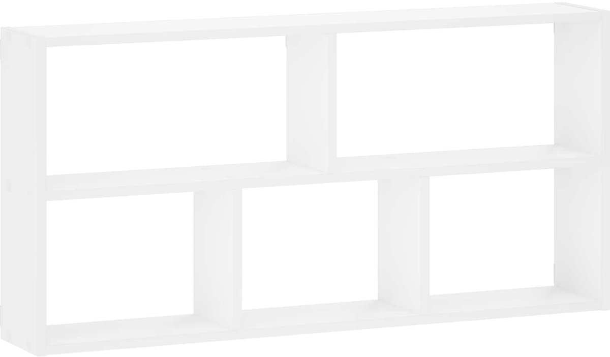 vidaXL Wandplank - Wit - 102 - x - 17 - x - 50 - cm - Bewerkt - hout