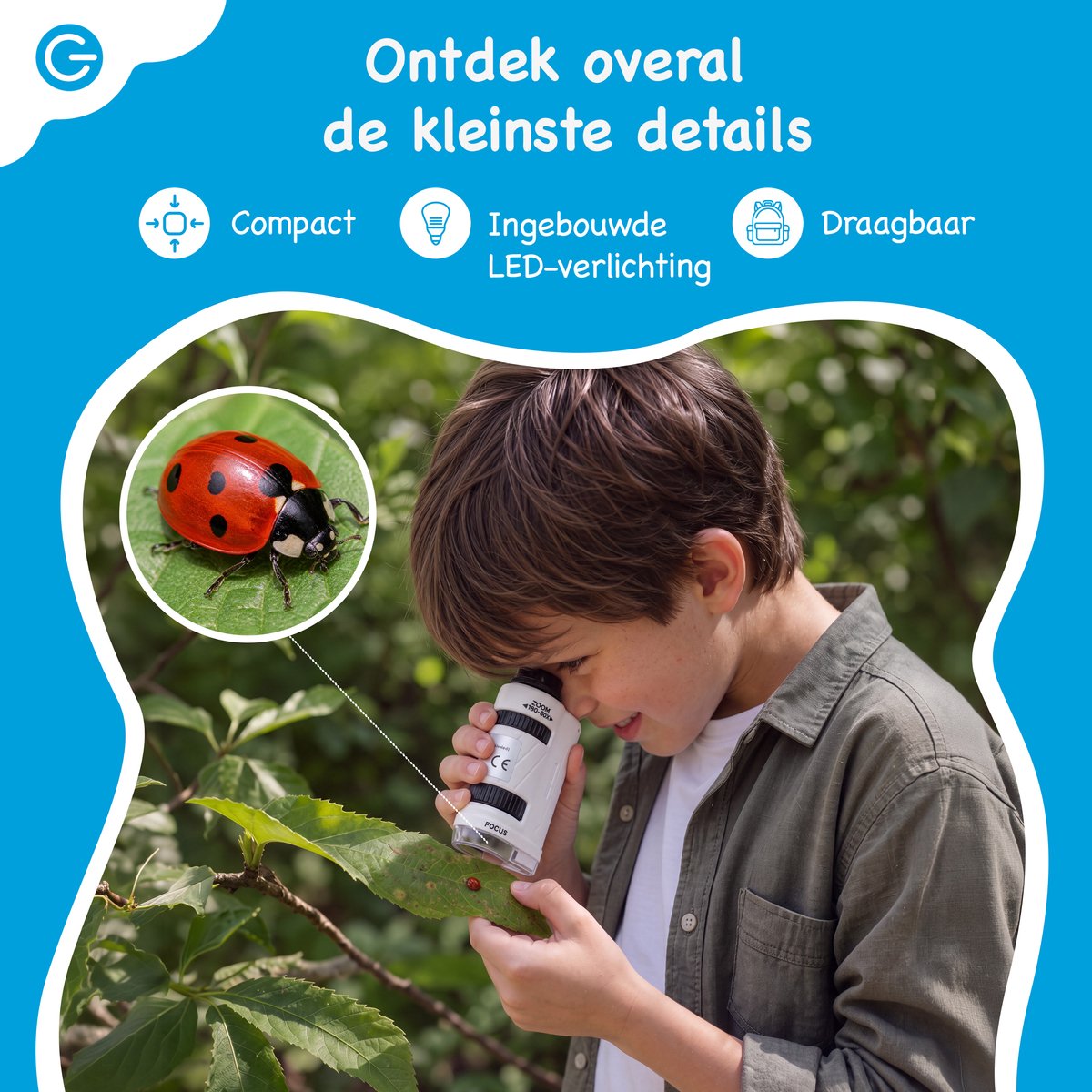 Silvergear® Microscoop voor Kinderen Set 3 in 1 - Tafelmicroscoop, Draagbare Microscoop & Verrekijker incl. Accessoires - Educatief STEM Speelgoed - Cadeau Jongens en Meisjes - 6, 7, 8, 9, 10, 11, 12, 13, 14, 15, 16+ Jaar - Wit — afbeelding 3