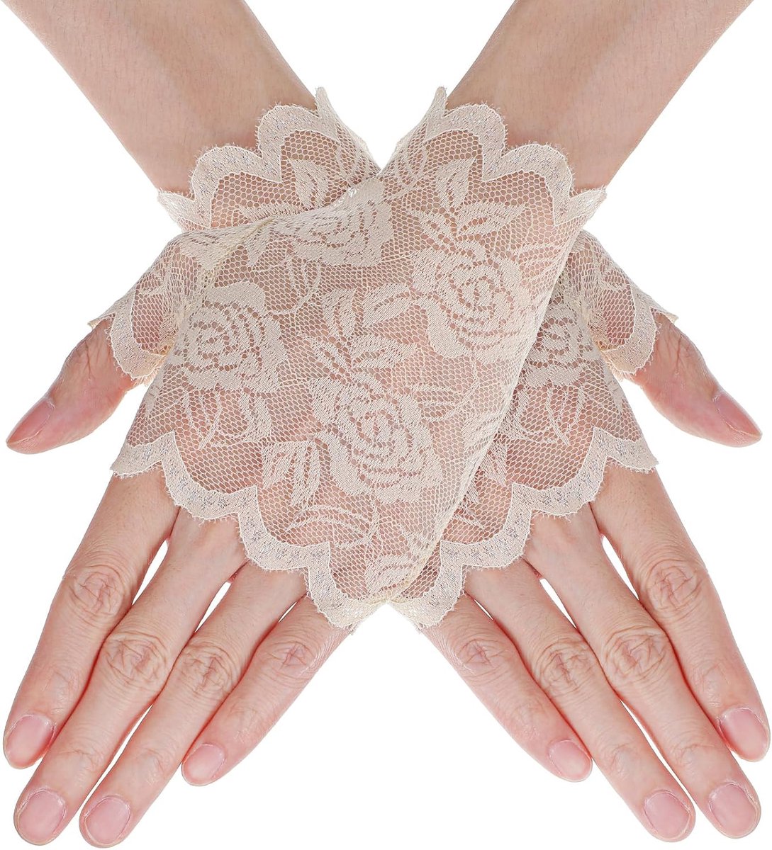 Handschoenen, Lace Gloves kanten handschoenen wit handschoenen kostuum nethandschoenen dames witte kanten handschoenen kort kanten handschoenen voor Halloween afstudeerfeesten