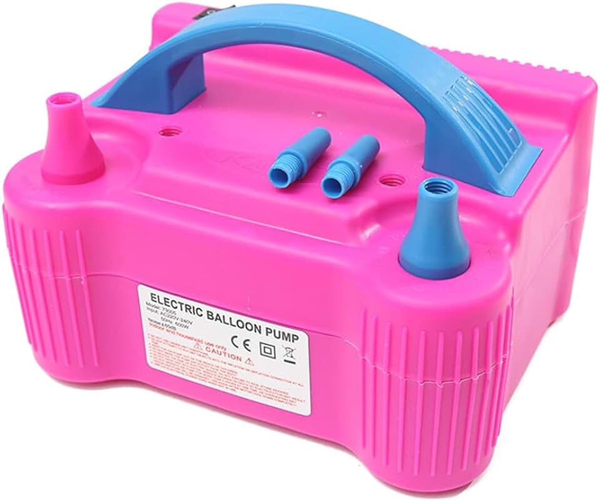Elektrische ballonpomp, draagbare balloninflator voor verjaardagsfeestdecoraties, thuis elektrische ballonnen blazer machine ballonnen luchtpomp dubbele mondstuk 110V-120V 600W
