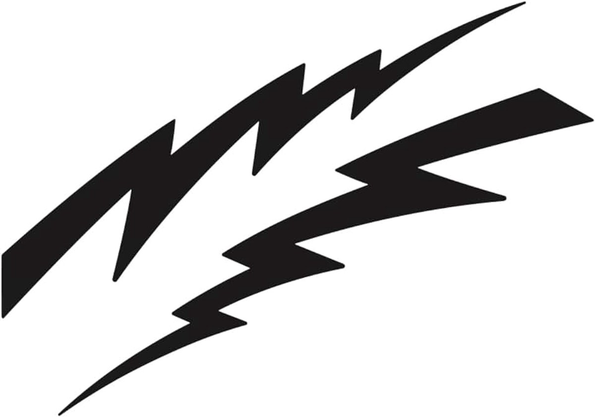 Zijstickers Bliksemschicht Strepen Styling Vinyl Film Trim Decals Auto Tuning Accessoires Lichaamsdecoratie (Mat Zwart,200x37cm) Geschikt voor de meeste automodellen