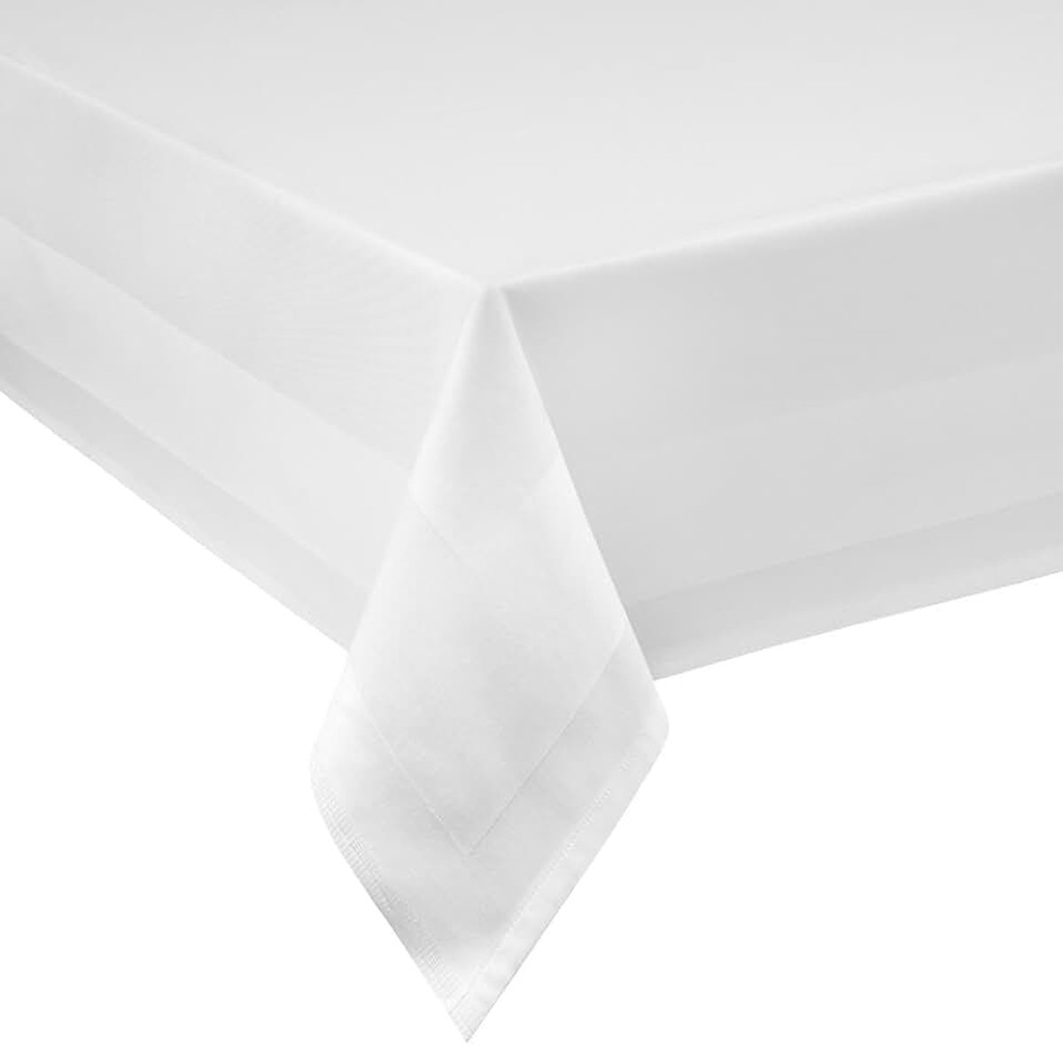 Tafelkleed hoekig 100x140 100 x 140 cm wit atlasrand 100% katoen tafellinnen