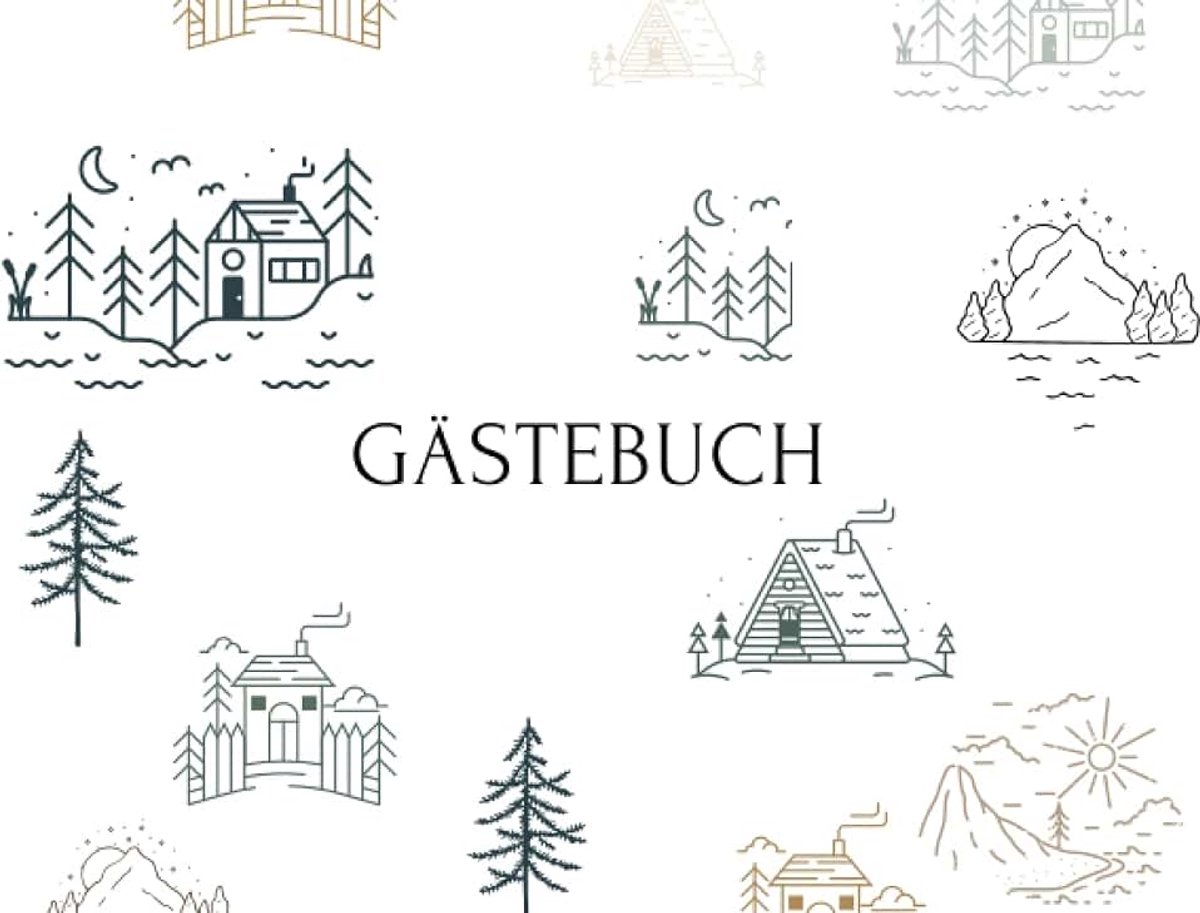Gästebuch Berge Ferienwohnung Ferienhaus Pension Airbnb Gästehaus Camping mit Fragen zum ausfüllen für Urlauber auf Reisen: Querformat | 50 Seiten zum Ausfüllen