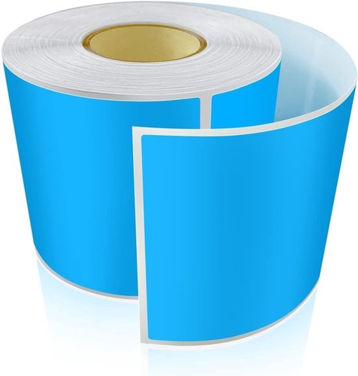Zelfklevende etiketten - Blauwe zelfklevende labels - 12.7 x 7.5 cm - Rechthoekig - Rol verwijderbaar - Fluorescerend blauw - Verpakking van 200