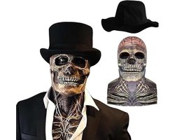 Skull mask with movable waw, scary skullcap, latex masker voor volwassenen cosplay props, voor carnaval Halloween cosplays festivals en carnavalsfeesten