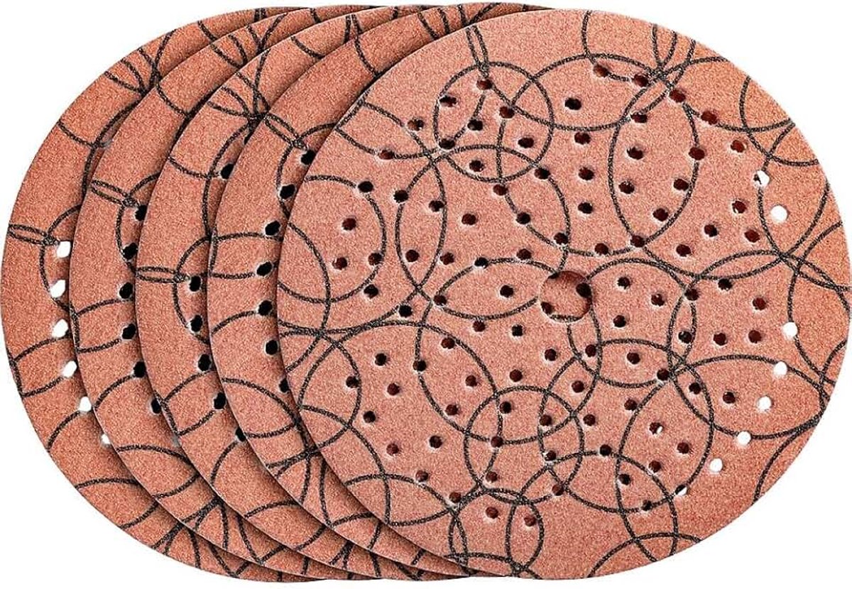 Kwb Slijpschijf Ø 125 mm van korund met antistatische coating, korrel 120, universele gaten, volledig kunsthars verlijming en versterkte papierdrager
