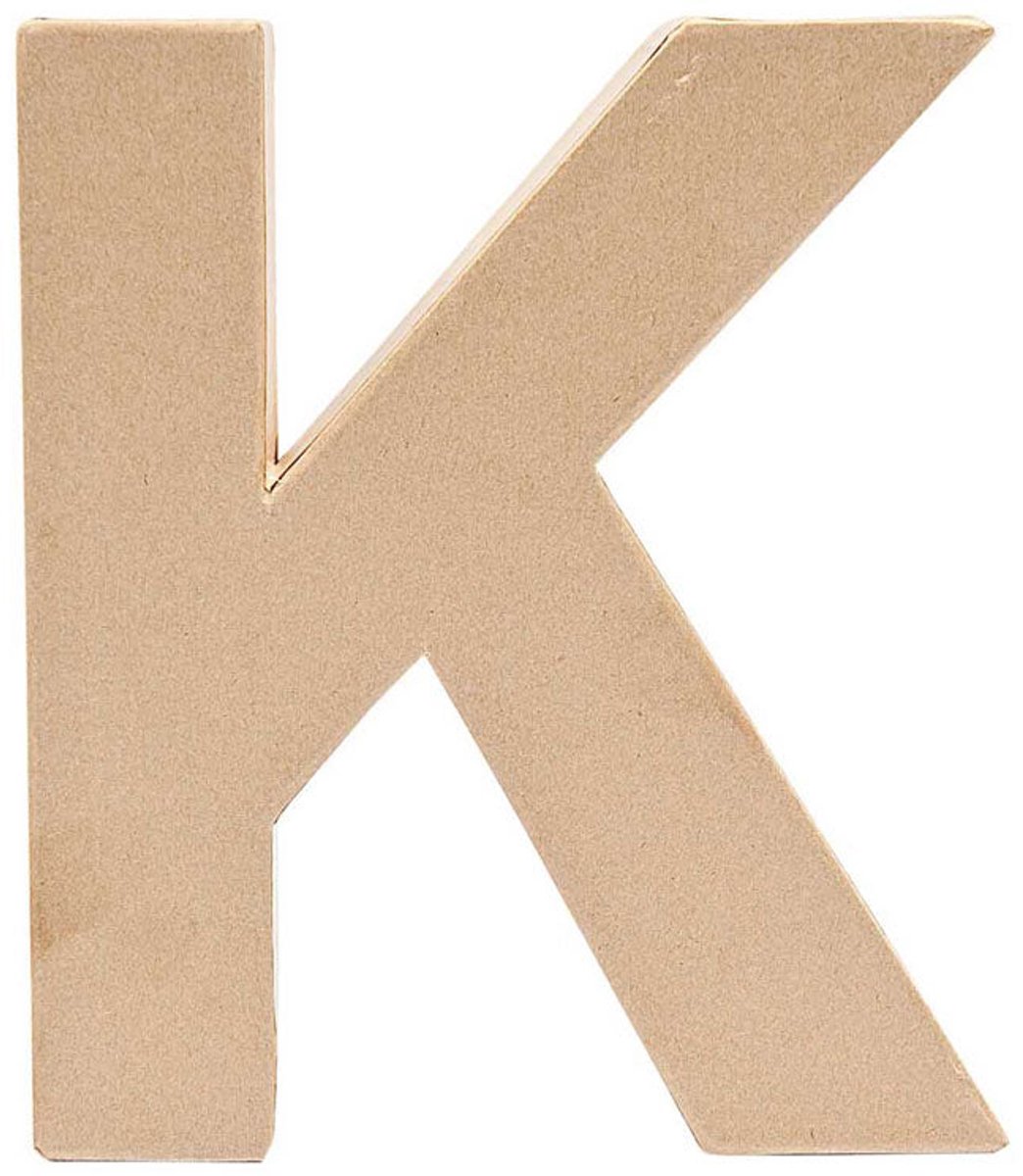 Letter K van papier-maché 17,5 cm