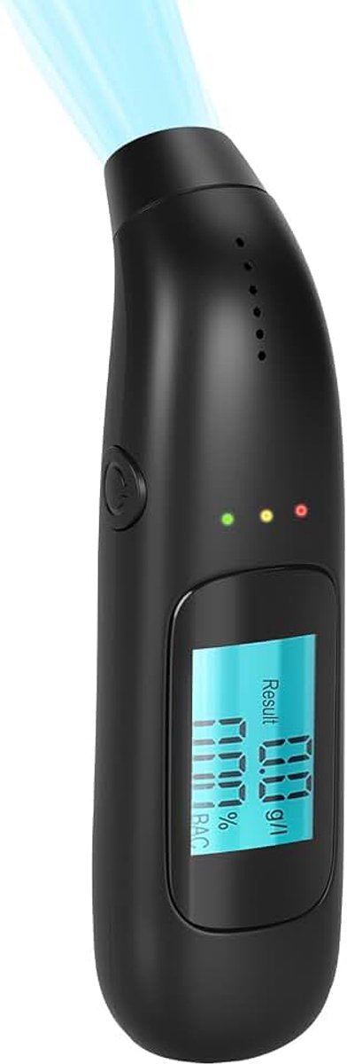 Alcoholmeter, alcoholtest, met digitaal LCD-scherm, inclusief handleiding, zonder mondstukken, compact ontwerp, blaastest, alcoholmeter voor persoonlijk en professioneel gebruik
