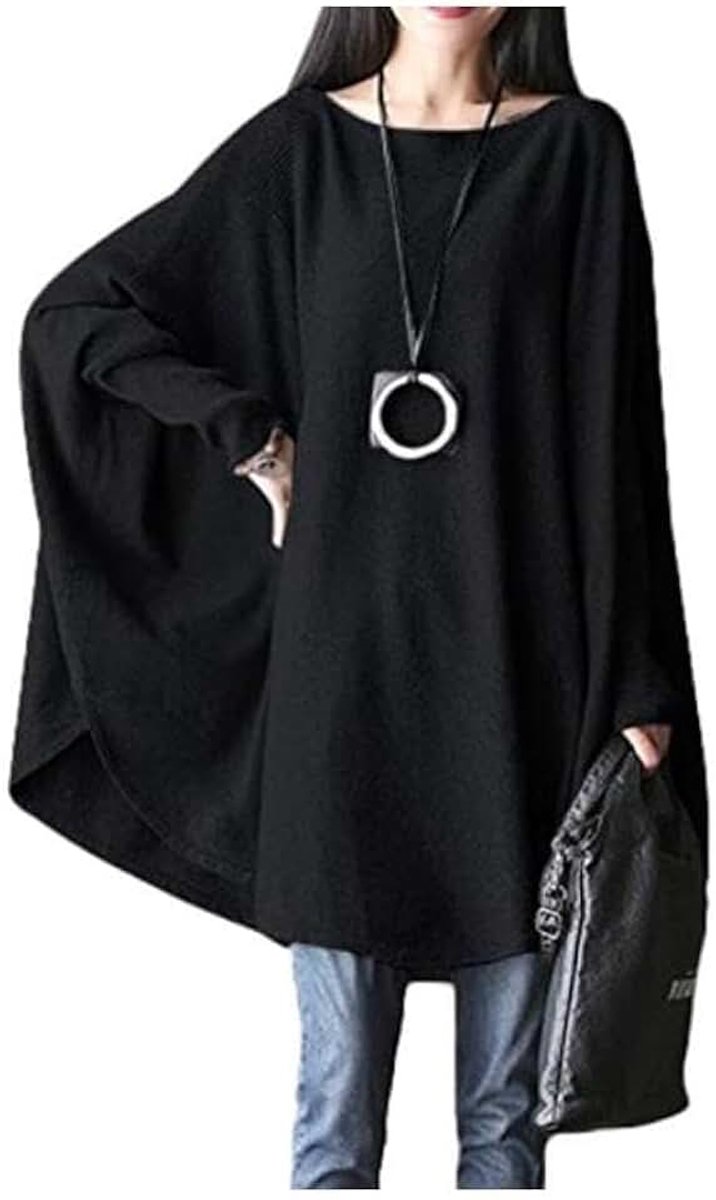 Dames vleermuis tuniek top plus maat blouse