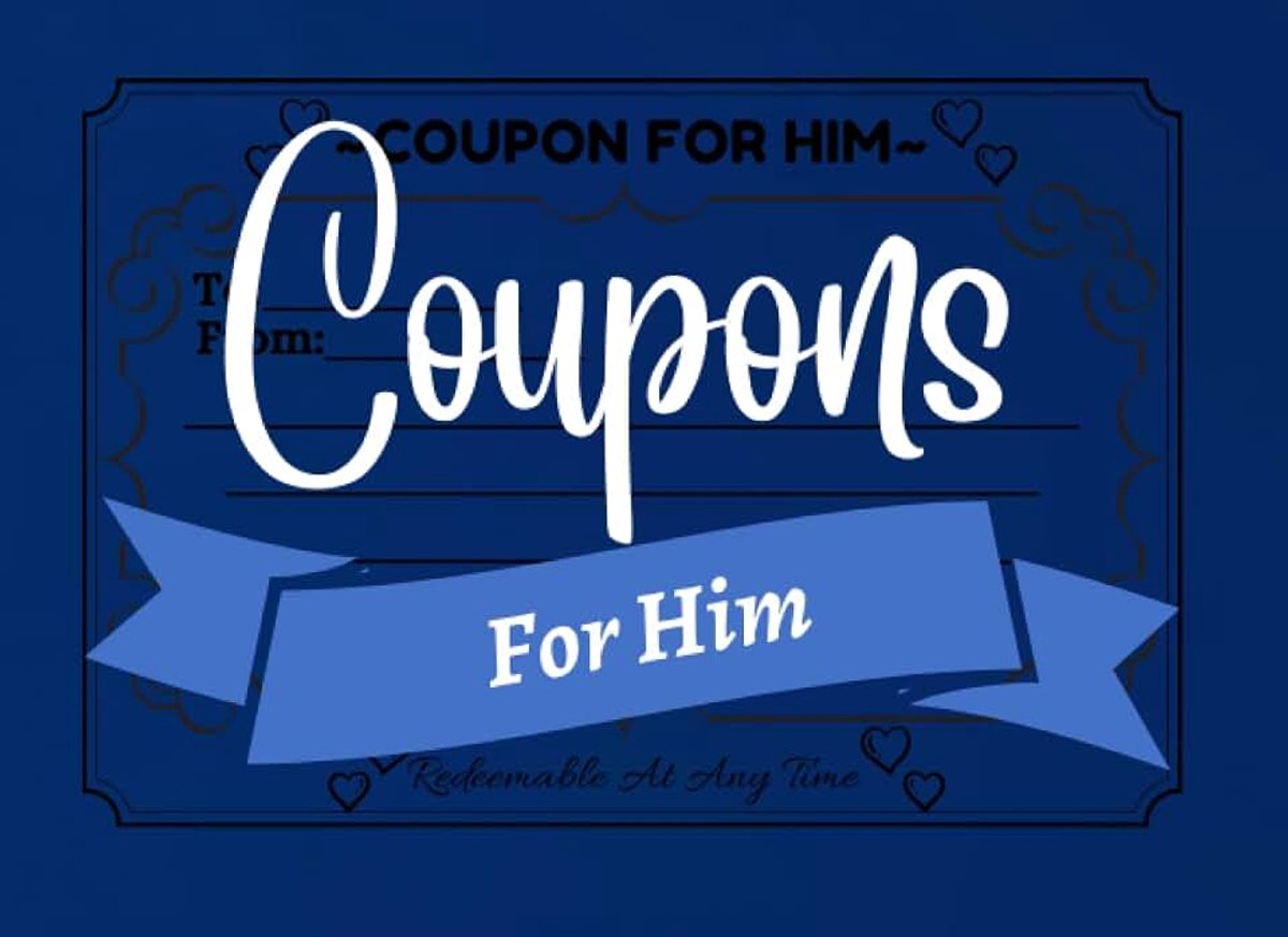 Coupon Book For Him: 50 Blank Vouchers | Birthday, Anniversary or Father's Day | Customizable