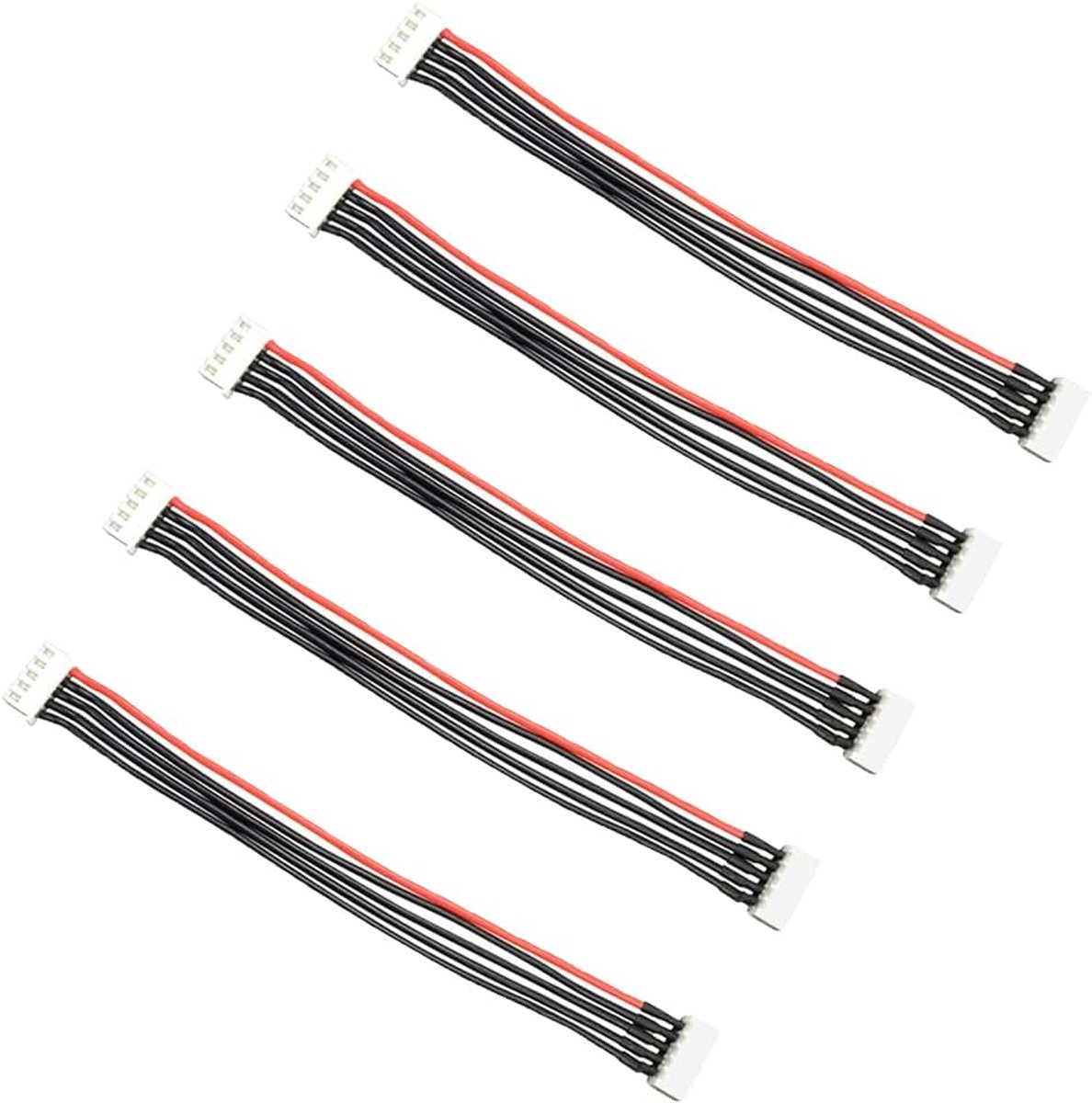 5 stuks 2S 3S 4S 5S 6S JST-XH 2S-6S balansstekker verlengkabel mannelijk naar bus lipo-adapter met 15CM 22AWG siliconen draad (4S)