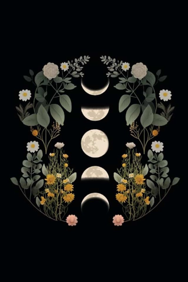 Mondphase Notizbuch | 6x9 Zoll DIN A5 | 100 Seiten liniert | Astrologie Notizheft | Mond Tagebuch | Vollmond Schreibheft | Mystischer Mond Geschenk