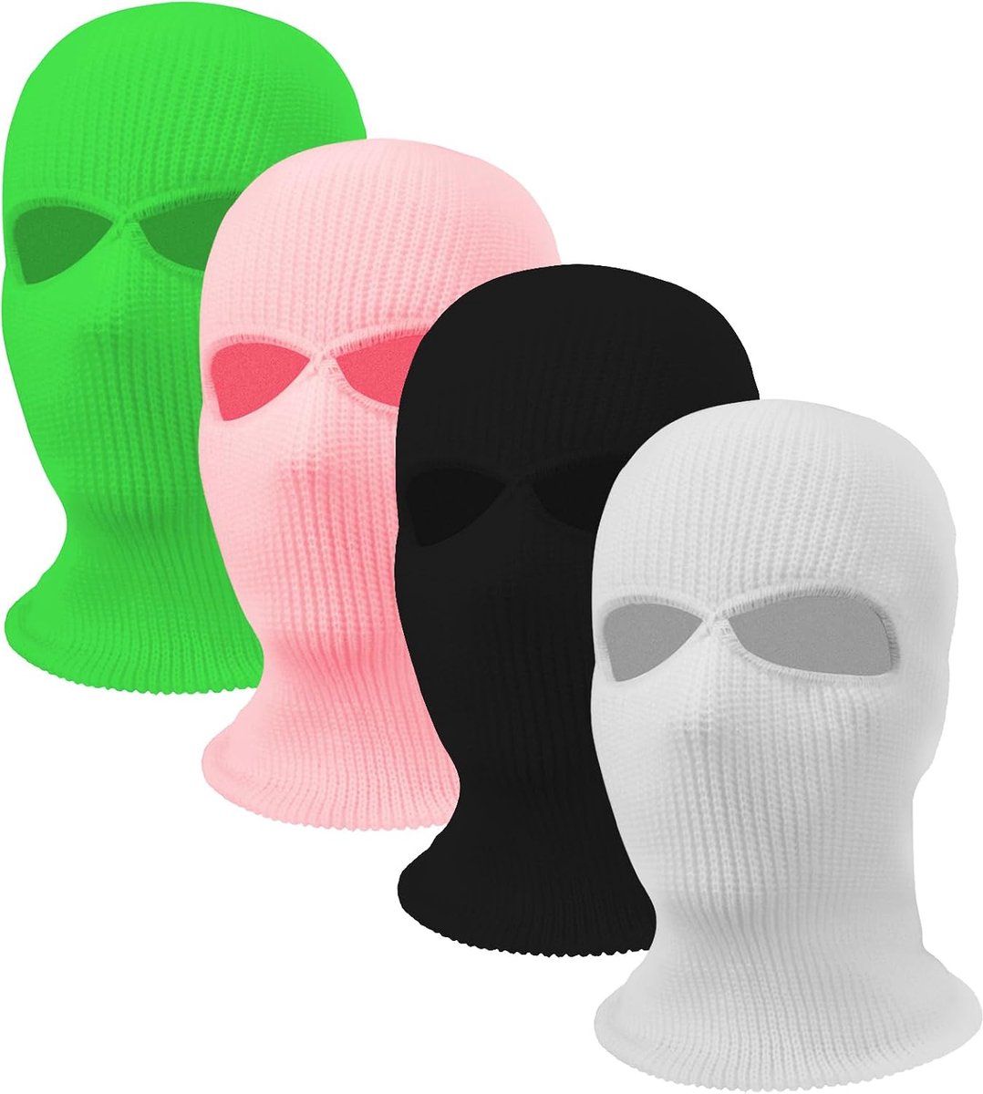 Bivakmuts met 2 Gaten,4 Stuk Winter Gebreid Ski Masker Volledige Gezichtsbedekking voor Outdoor Sport Fietsen Skiën Cosplay