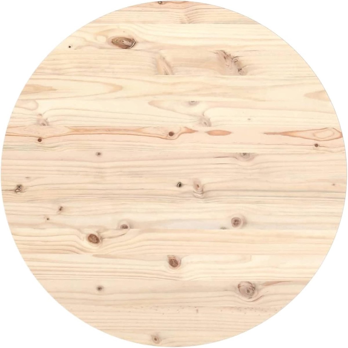 Tafelblad, massief hout, houten plaat, vervangend tafelblad, houten blad voor eettafel, massief grenen, Ø 90 x 2,5 cm
