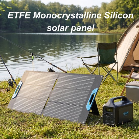 110W Vouwbaar Zonnepaneel, Monokristallijn Zonnepaneel 23.5% Rendement IP67 Waterdicht, Draagbaar Zonnepaneel met MC4 / USB-A / USB-C, voor Kamperen, Camper, Noodstroom — afbeelding 2