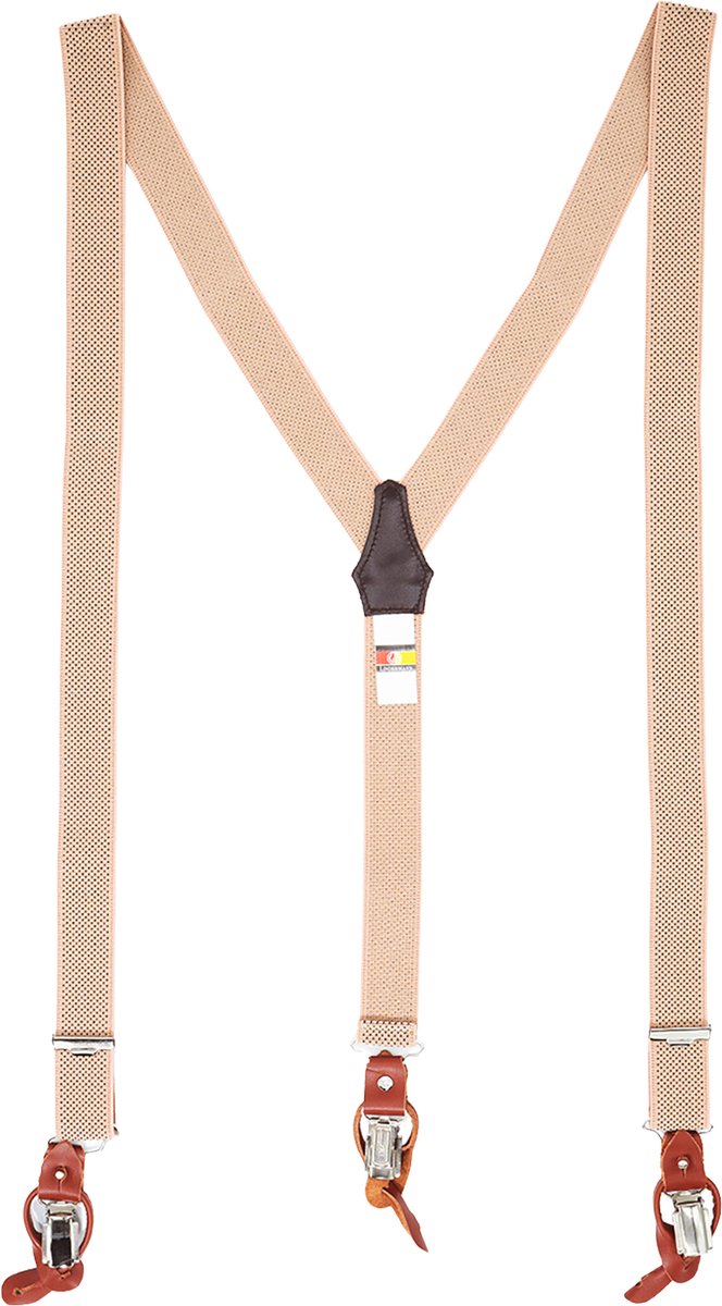 LINDENMANN heren bretels Y-vorm - beige gestipt