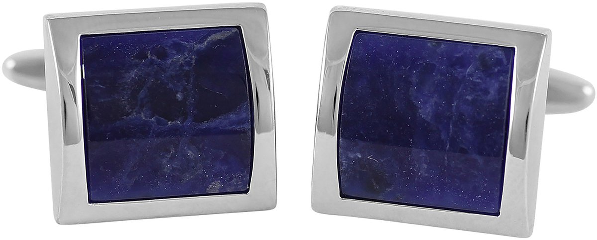 LINDENMANN heren manchetknopen sodalite - zilverkleurig