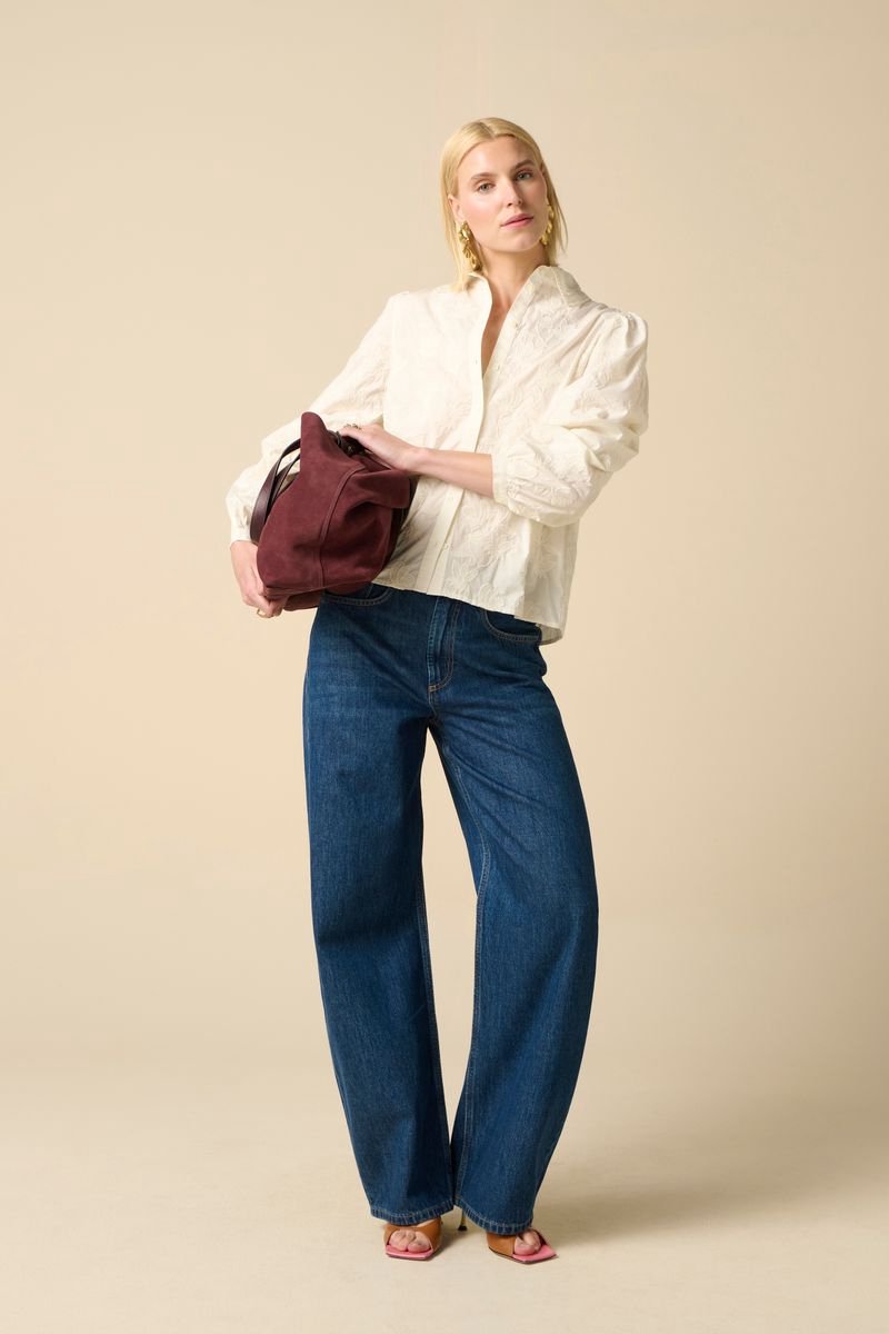 Sissy-Boy - Donkerblauwe high waist barrel jeans