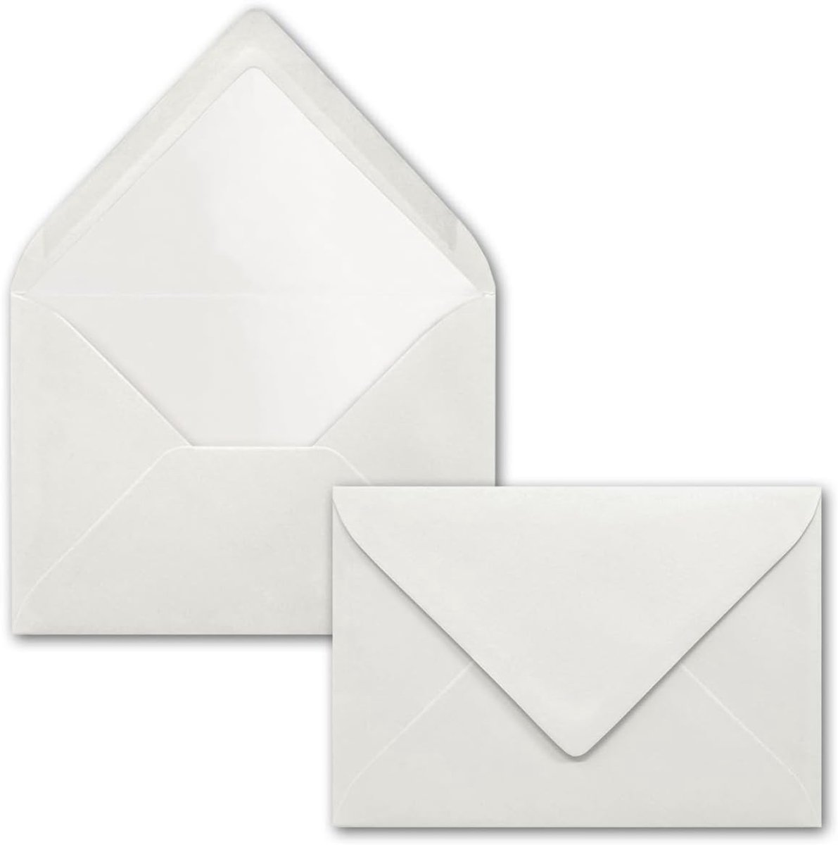 50 enveloppen in lichtgrijs met witte binnenvoering - enveloppen in DIN B6-formaat - 12,5 x 17,6 cm - zijdevoering - natte plakrand