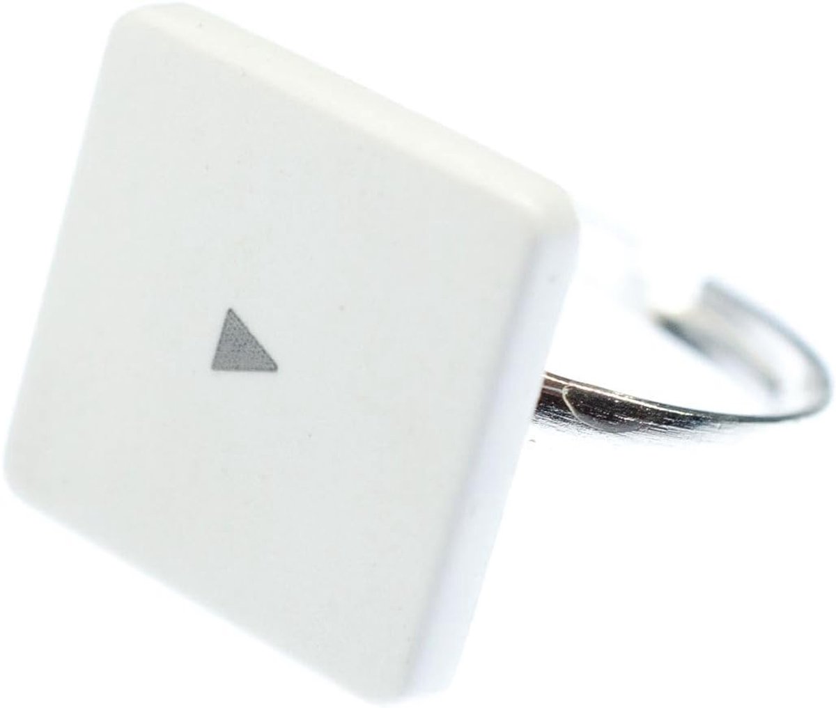 Pfeil Play Toetsenbordring, pc-tekenring, computertoetsenbord, wit, handgemaakt modesieraad, vingerring met motief, verstelbaar, één maat, 18mm, Kunststof