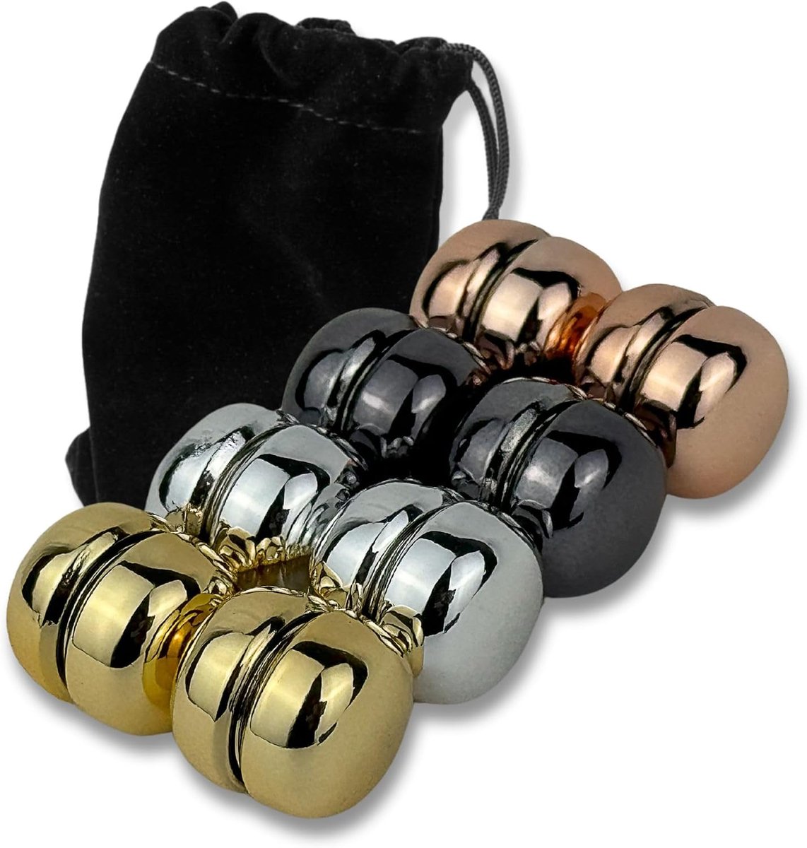 Knopen in premium kwaliteit + fluwelen zakje, hijab-magneten, multifunctionele magneten, professionele magneetnaalden, naadloos, (metallic glans)