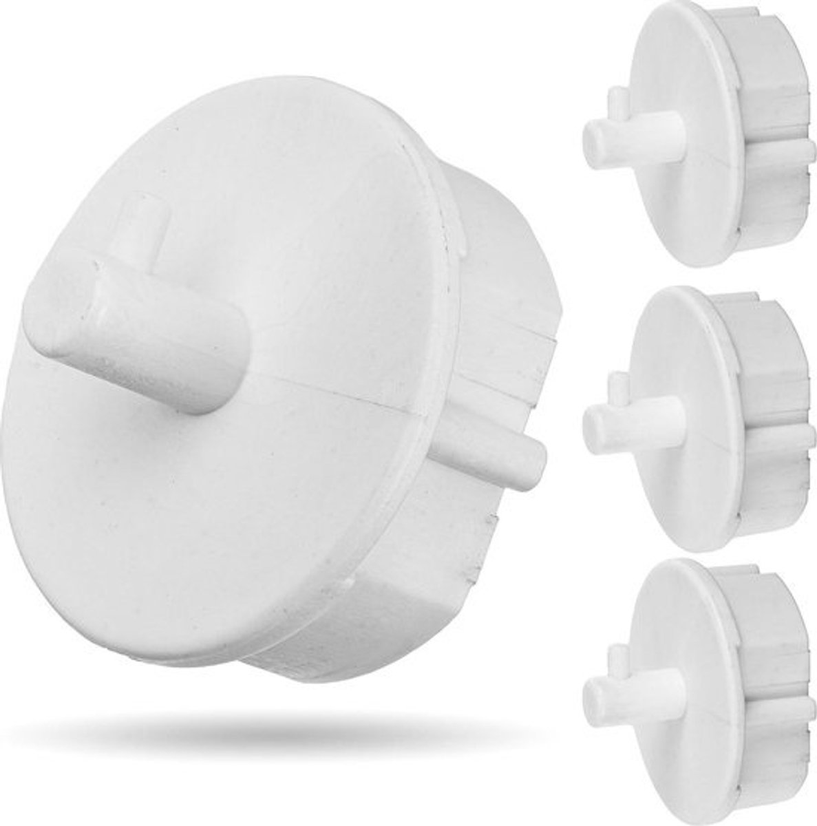 Stopcontact beveiliging voor kinderen en haken - 4 stuks - wit - bescherming tegen stof en spatwater - Schuko type F - keuken en badkamer - badjashaak stopcontact beveiliging