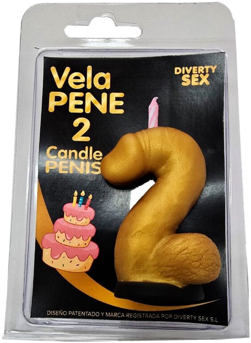 Gouden Decoratieve Kaars in de vorm van het getal 2
