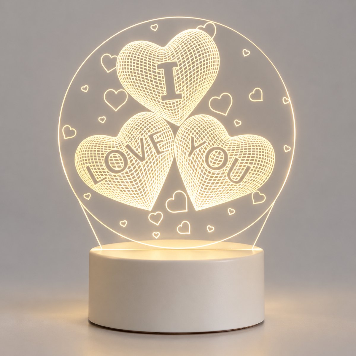 Nina’s Giftshop® 3D Nachtlamp I Love You – Warm Wit – Valentijn Cadeau voor Haar – Cadeau voor Vrouw, Vriendin – Sfeerlamp – Liefdescadeau