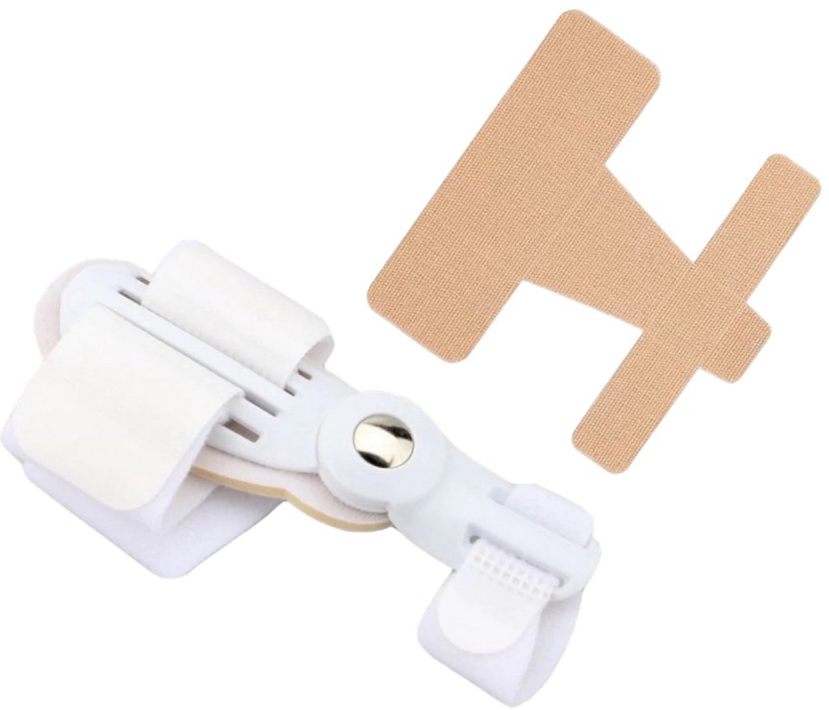 Corrigerende spalk voor hallux + 10 stuks voorgesneden kinesiotape – Complete set